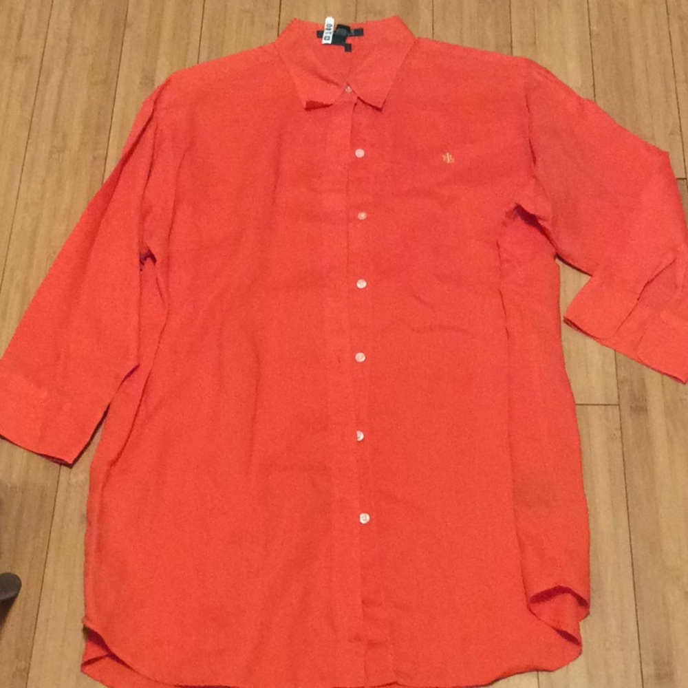 Lauren Ralph Lauren button down blouse 3/4 sleeves
